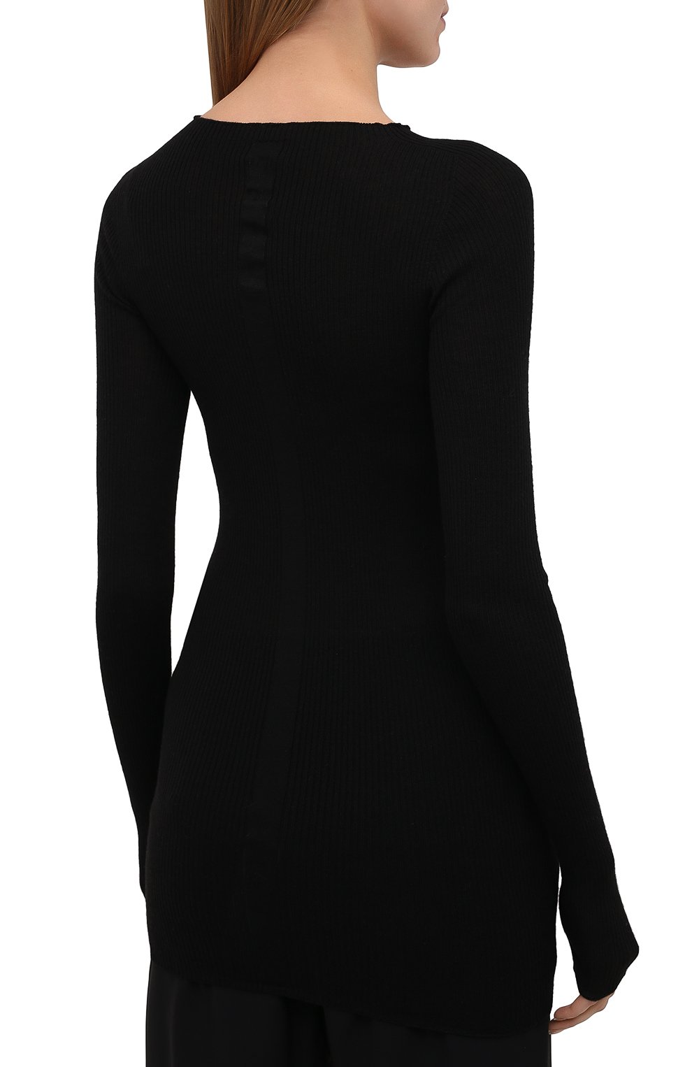 Шерстяной пуловер RICK OWENS черного цвета по цене 49900 руб., арт. RP21S3621/RIBM, фото 4 Шерстяной пуловер RICK OWENS, арт. RP21S3621/RIBM, фото 4