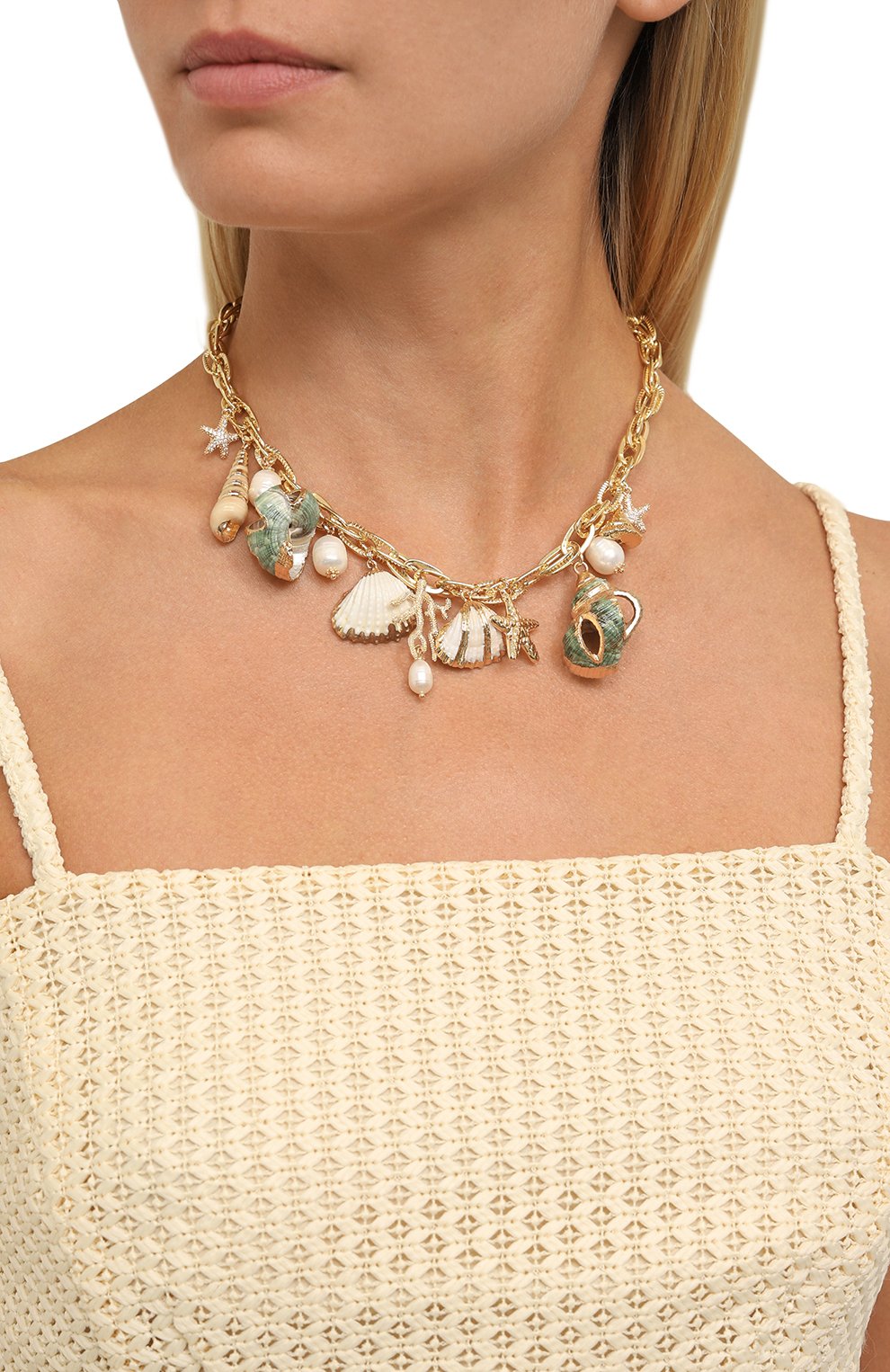 Колье lagoon BLUEJAY золотого цвета по цене 15180 руб., арт. BJ-LGN, фото 2 Колье lagoon BLUEJAY, арт. BJ-LGN, фото 2