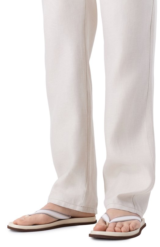 Текстильные шлепанцы Brunello Cucinelli MZUNAVH315 Белый  MZUNAVH315 Фото 3