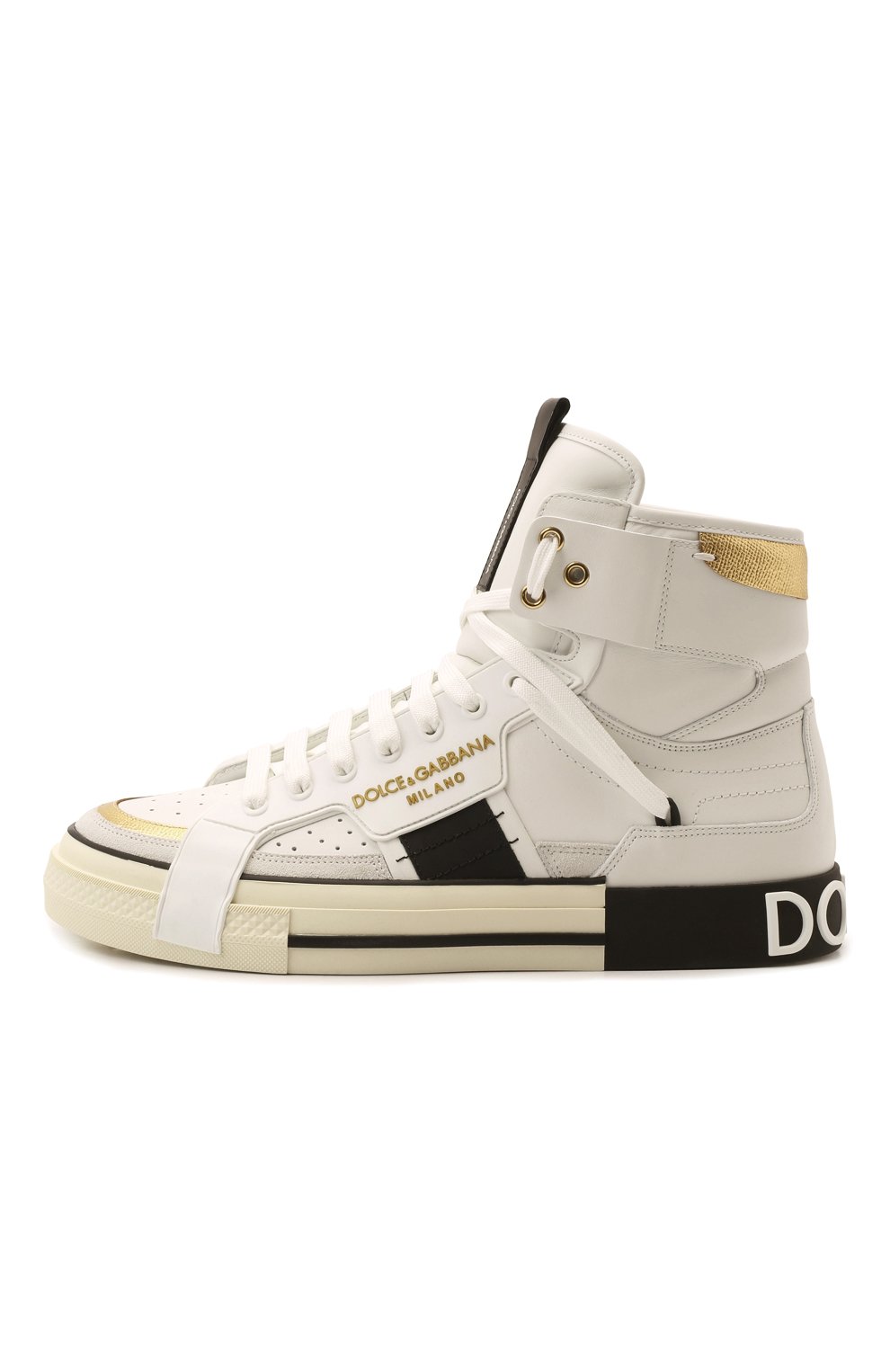 Кожаные кеды custom 2.zero DOLCE & GABBANA белого цвета по цене 99500 руб., арт. CS1870/A0222, фото 4 Кожаные кеды custom 2.zero DOLCE & GABBANA, арт. CS1870/A0222, фото 4