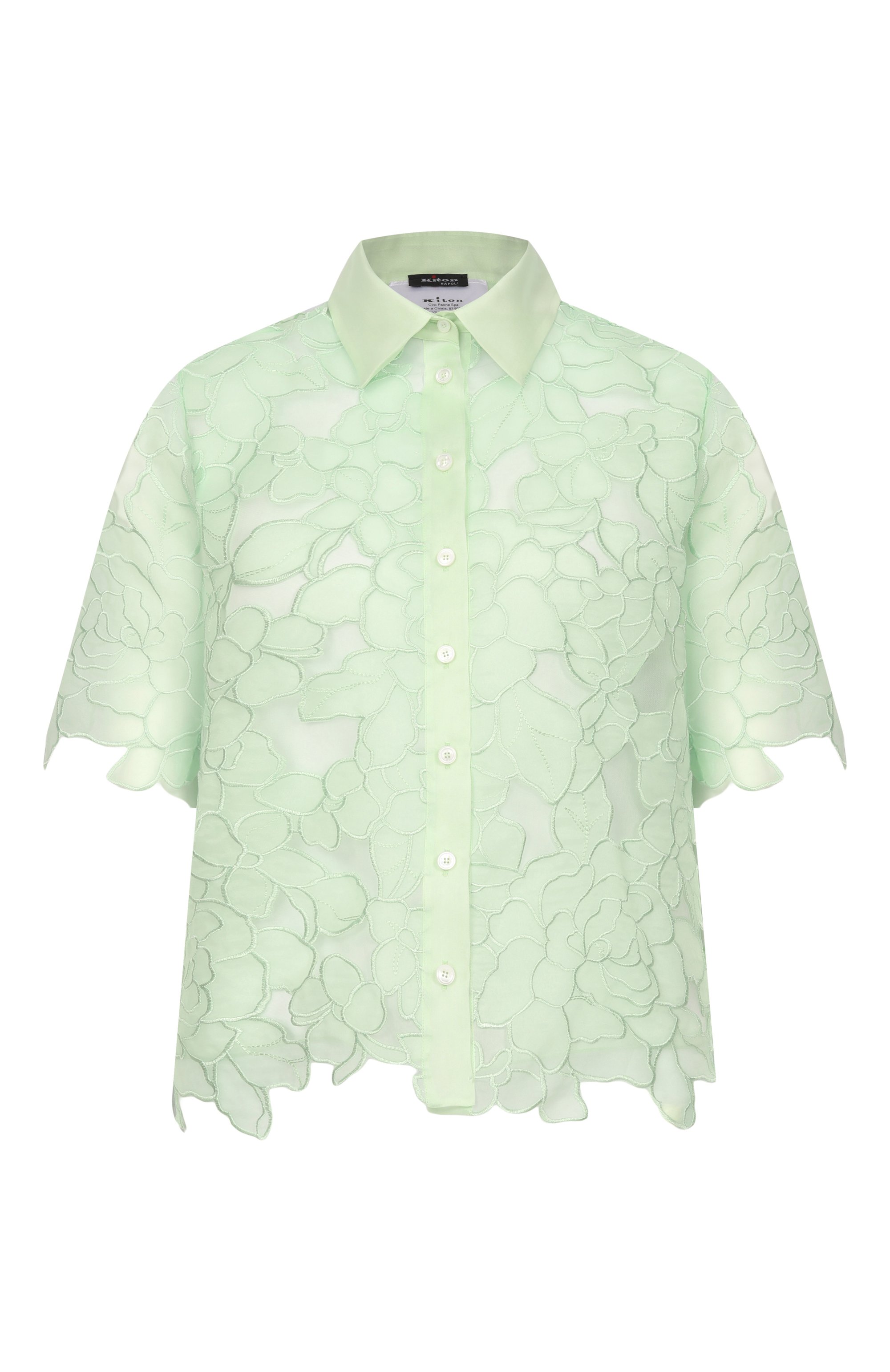 Рубашка KITON зеленого цвета по цене 312000 руб., арт. D61457K0885G, фото 1 Рубашка KITON, арт. D61457K0885G, фото 1