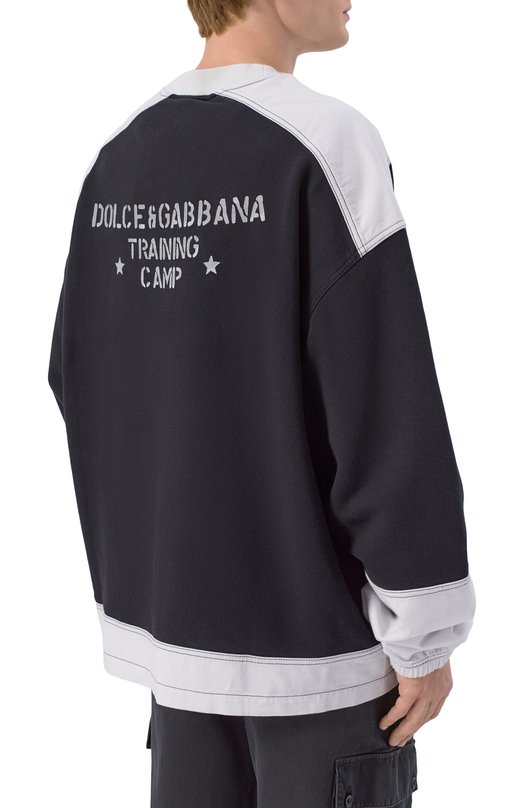 Хлопковый свитшот Dolce & Gabbana G9BZXT/G7PPD Чёрно-белый  G9BZXT/G7PPD Фото 4