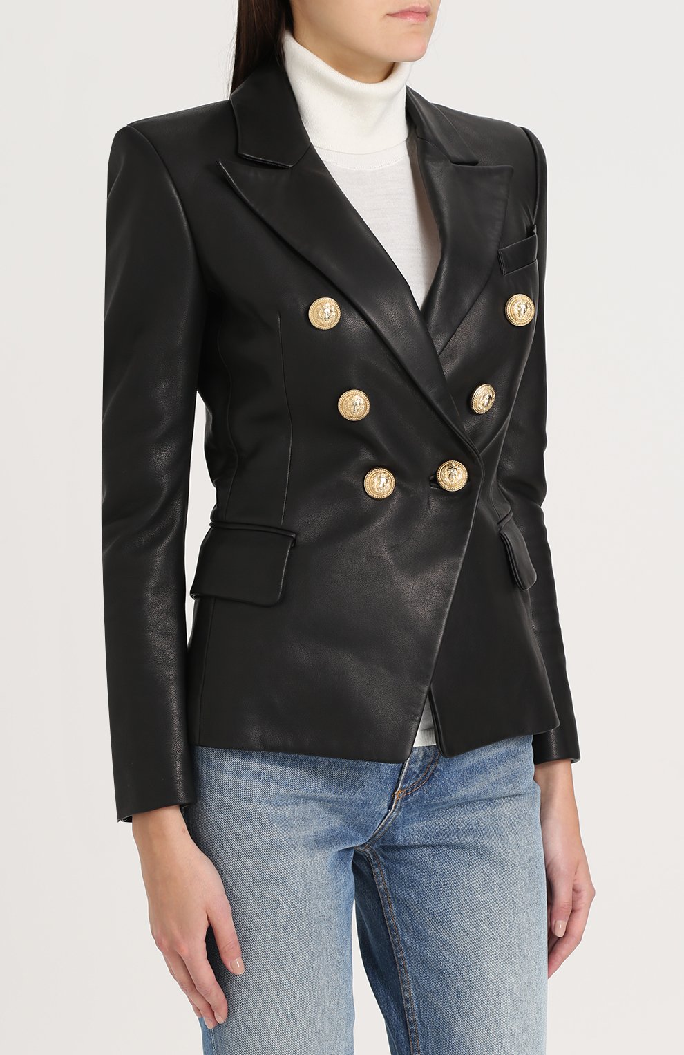 Двубортный кожаный жакет BALMAIN, арт. 997499/163P, фото 3