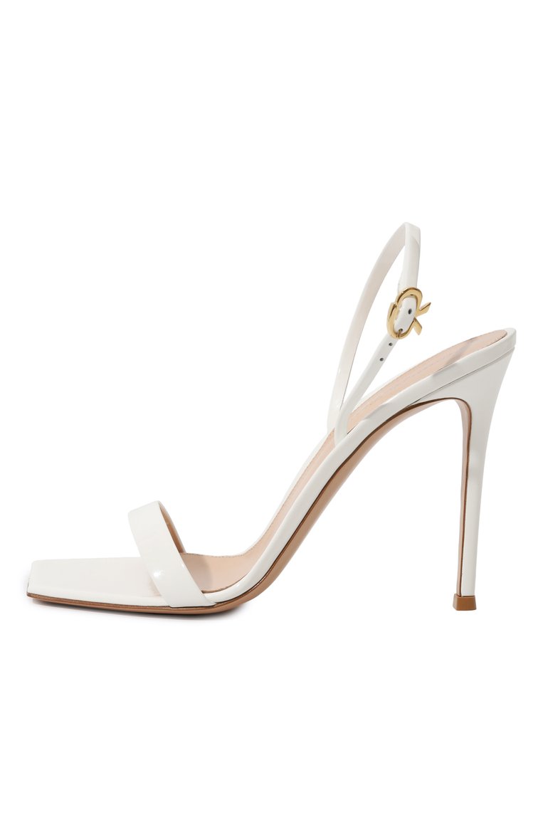 Женские кожаные босоножки ribbon GIANVITO ROSSI белого цвета, арт. G32088.15RIC.VERBIAN | Фото 4 (Подошва: Плоская; Материал внутренний: Натуральная кожа; Каблук высота: Высокий; Каблук тип: Шпилька; Материал внешний: Натуральная кожа)