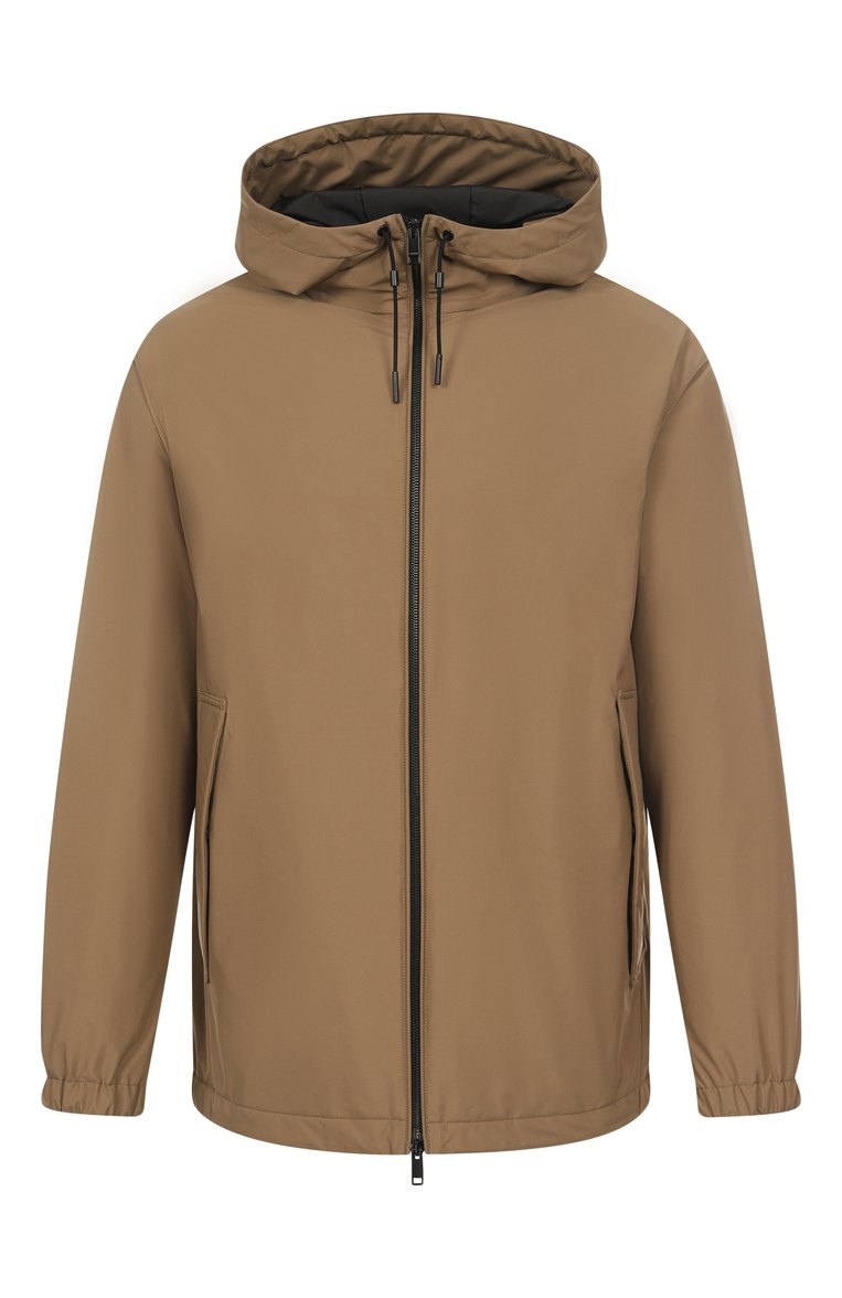 Мужская куртка ZEGNA хаки цвета, арт. E205B/UET35A8 | Фото 1 (Материал подклада: Синтетический материал; Длина (верхняя одежда): Короткие; Рукава: Длинные; Стили: Кэжуэл, Милитари; Кросс-КТ: Легкие; Материал внешний: Синтетический материал)