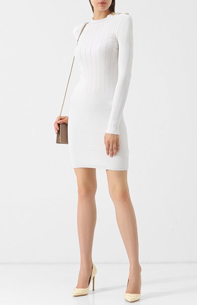 Шерстяное мини-платье с декоративными пуговицами BALMAIN, арт. 143745/K014, фото 2