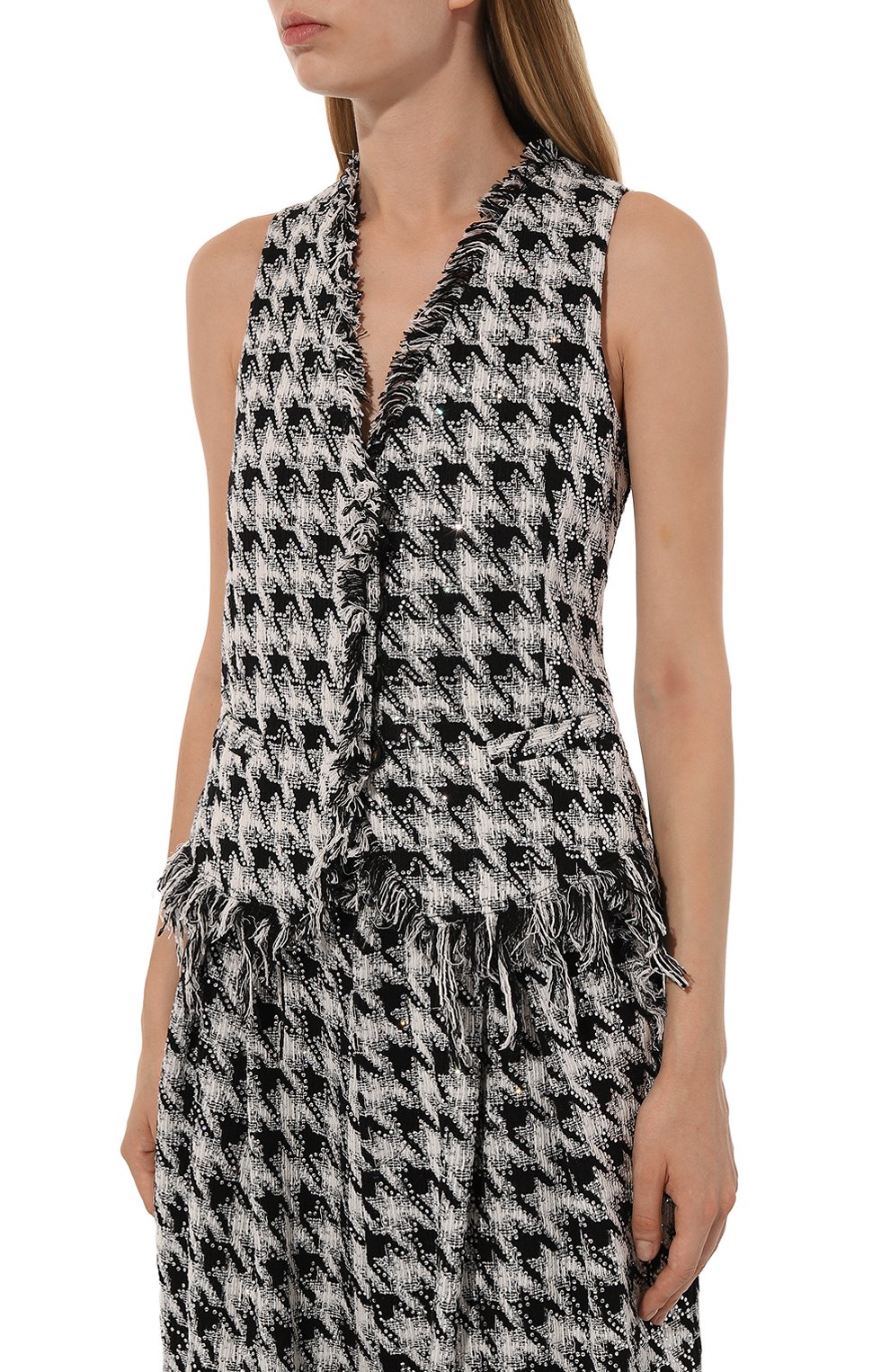 Твидовый жилет с отделкой стразами GIUSEPPE DI MORABITO, арт. 02SST0252C 02300, фото 3