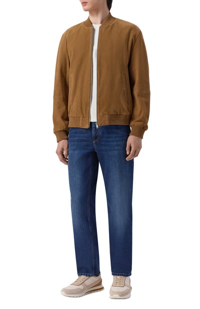 Замшевый бомбер BOSS коричневого цвета по цене 82950 руб., арт. 50543213, фото 2 Замшевый бомбер BOSS, арт. 50543213, фото 2