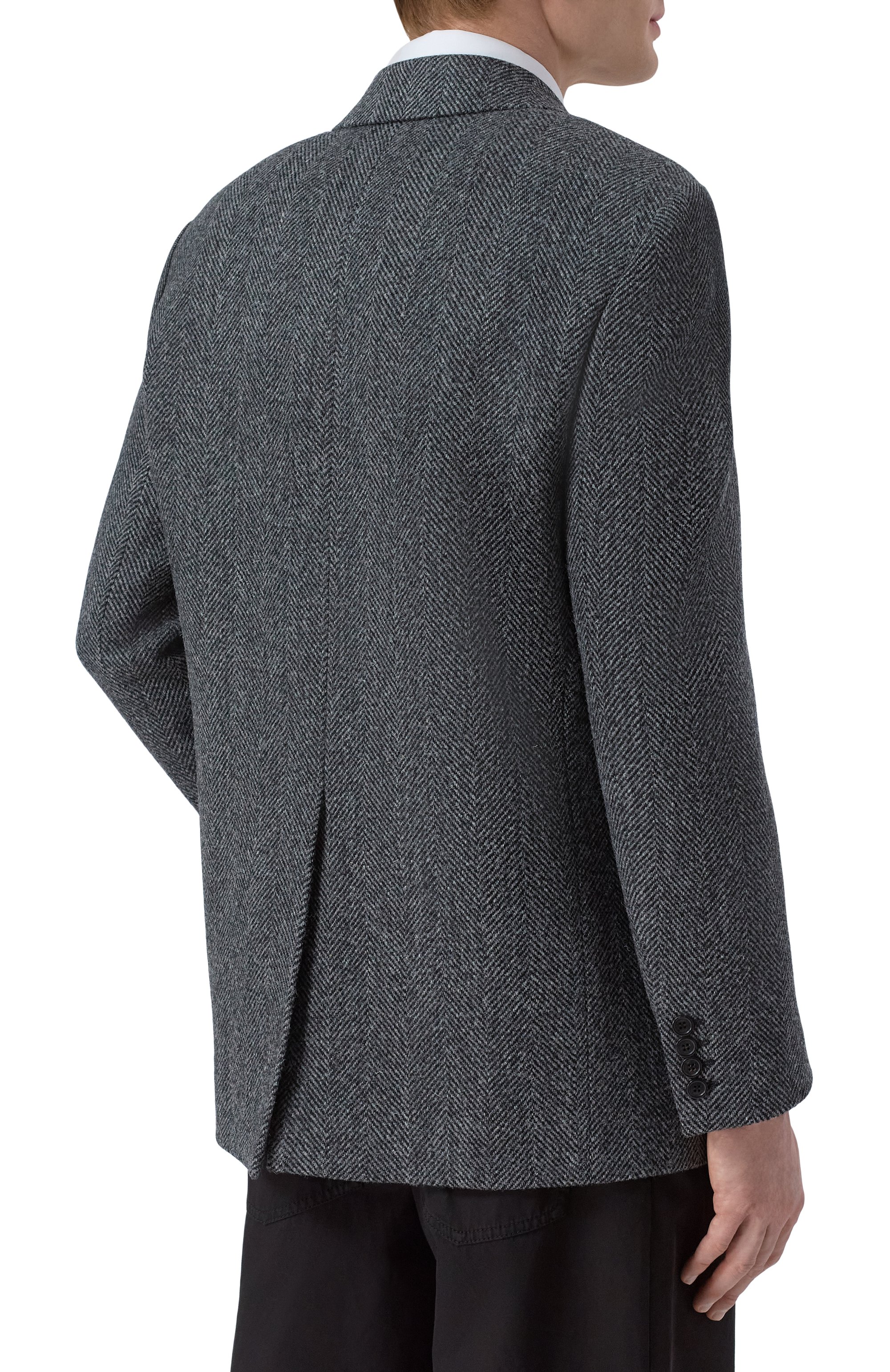 Шерстяной пиджак SAINT LAURENT темно-серого цвета по цене 446500 руб., арт. 837196/Y3D06, фото 4 Шерстяной пиджак SAINT LAURENT, арт. 837196/Y3D06, фото 4