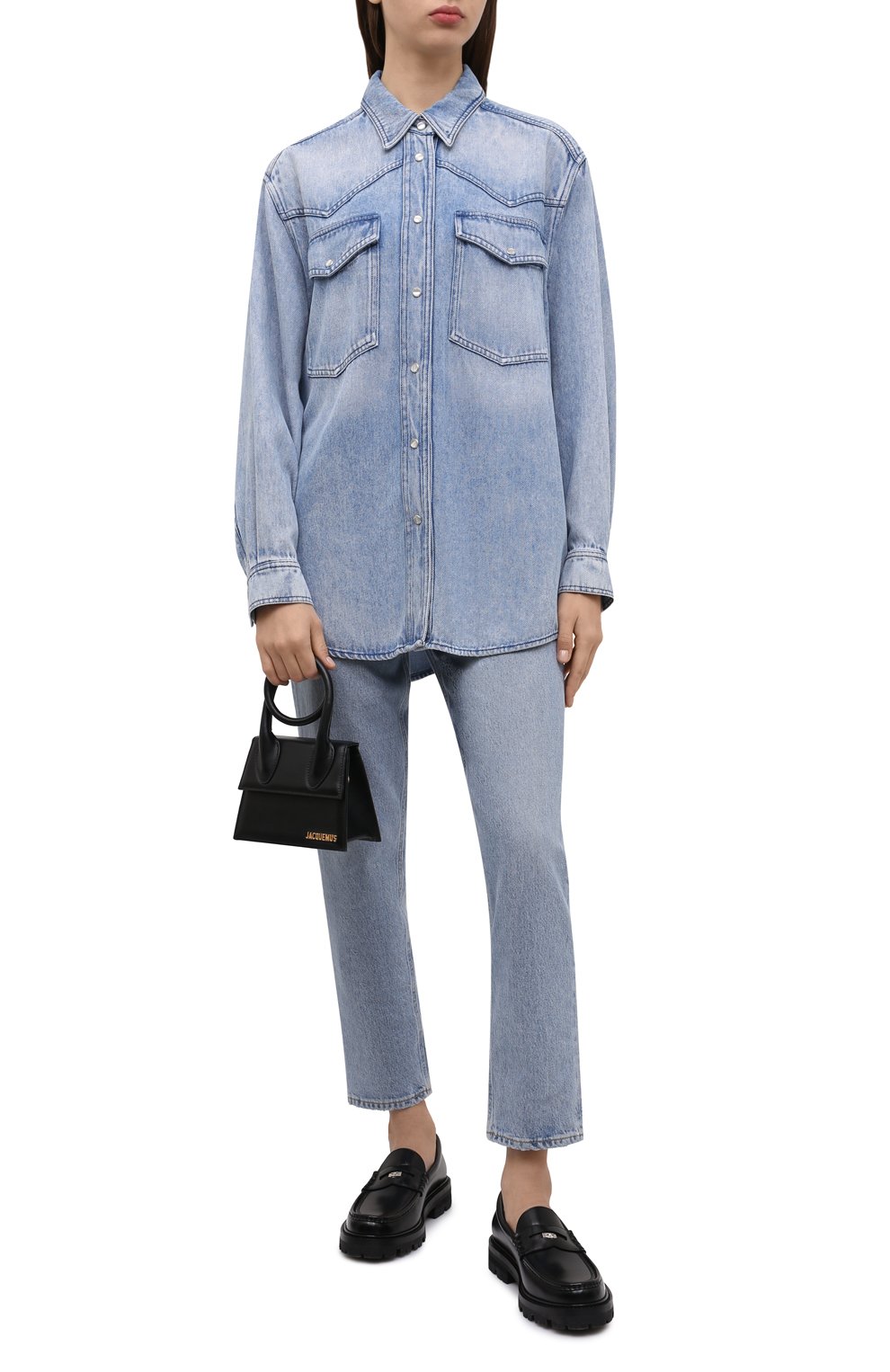 Джинсовая рубашка ISABEL MARANT ETOILE голубого цвета по цене 41200 руб., арт. CH0801-22P021E/TANIAMI, фото 2 Джинсовая рубашка ISABEL MARANT ETOILE, арт. CH0801-22P021E/TANIAMI, фото 2