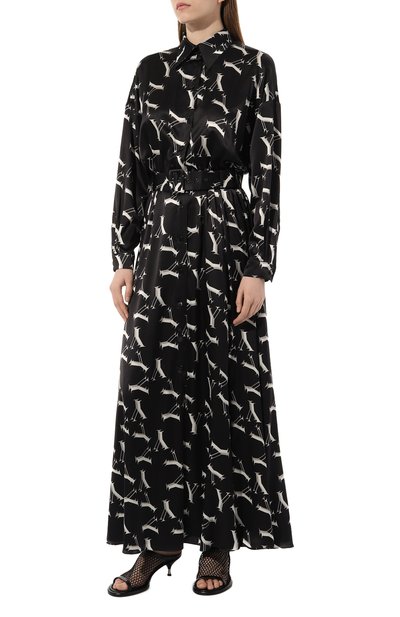 Атласное платье YANINA черно-белого цвета по цене 226300 руб., арт. 0-2495, фото 3 Атласное платье YANINA, арт. 0-2495, фото 3