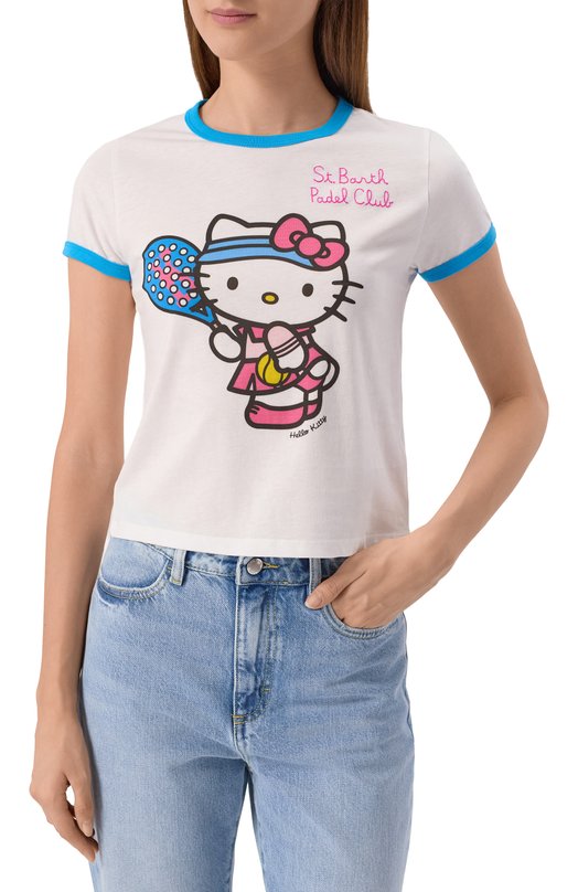Хлопковая футболка MC2 Saint Barth STBW EMILIE STRING/06679H Белый  STBW EMILIE STRING/06679H Фото 3