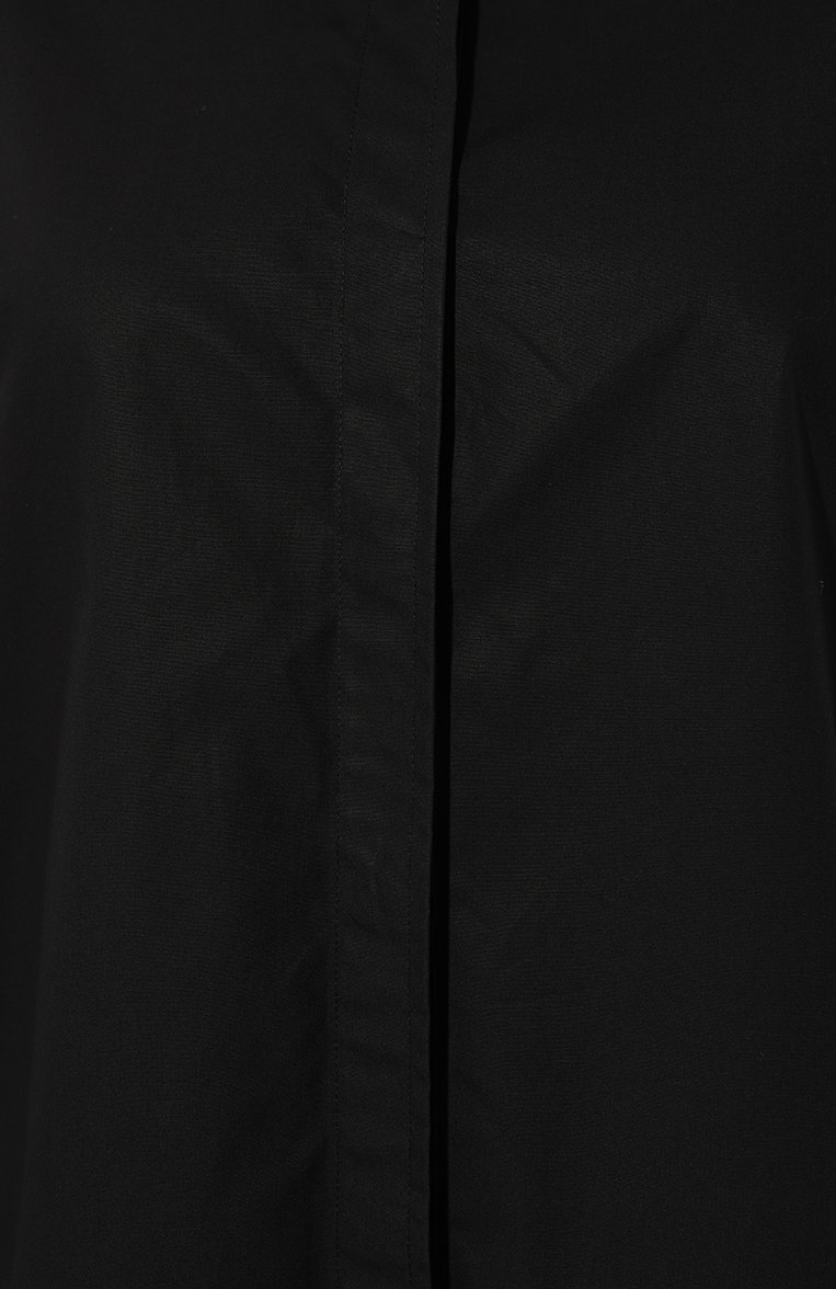 Женская хлопковая рубашка DONDUP черного цвета, арт. DC315/PF0010D XXX | Фото 5 (Рукава: Длинные; Принт: Без принта; Женское Кросс-КТ: Рубашка-одежда; Длина (для топов): Удлиненные; Материал сплава: Проставлено; Материал внешний: Хлопок; Драгоценные камни: Проставлено; Стили: Кэжуэл)