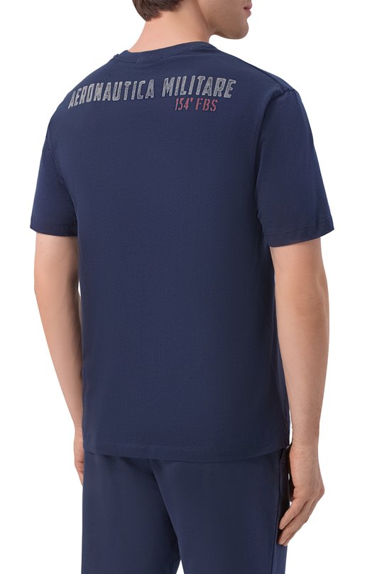 Хлопковая футболка Aeronautica Militare TS2537UJ00727 Синий  TS2537UJ00727 Фото 4