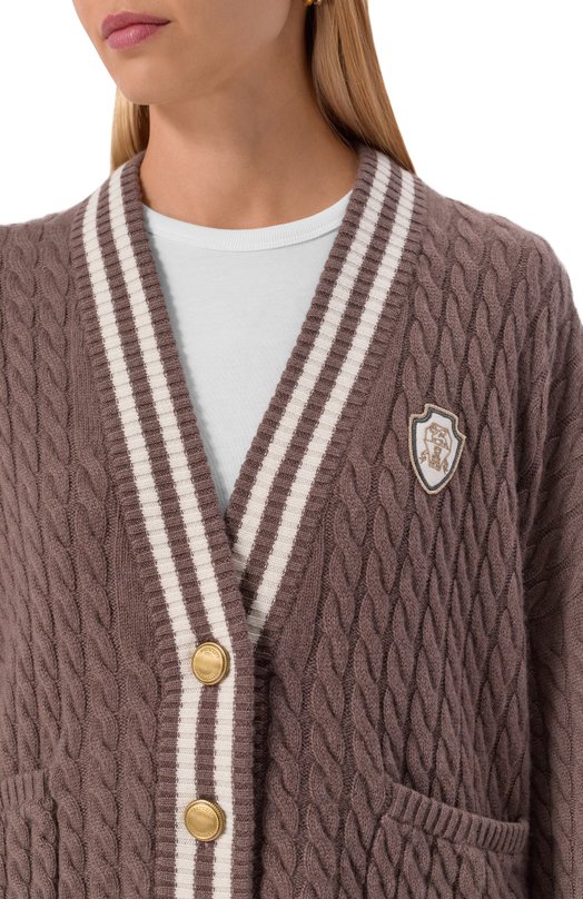 Кашемировый кардиган Brunello Cucinelli M12731516 Коричневый  M12731516 Фото 5