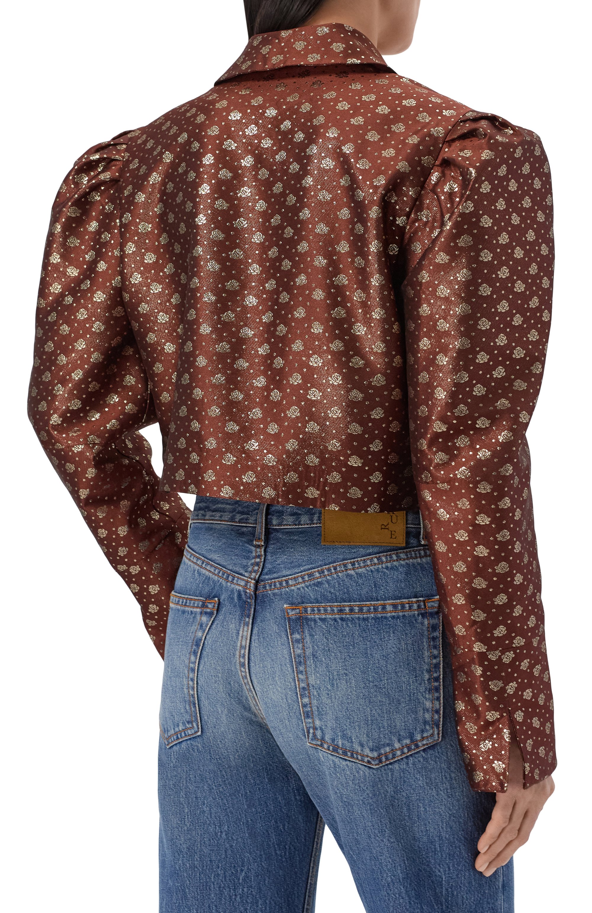 Жакет из вискозы BOTROIS коричневого цвета по цене 37900 руб., арт. SKU4663306, фото 4 Жакет из вискозы BOTROIS, арт. SKU4663306, фото 4