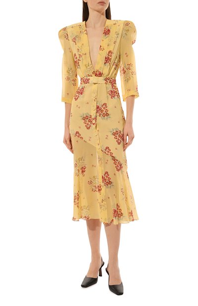 Шелковое платье ULYANA SERGEENKO желтого цвета по цене 220000 руб., арт. ABM027FW22P 2429т22, фото 3 Шелковое платье ULYANA SERGEENKO, арт. ABM027FW22P 2429т22, фото 3