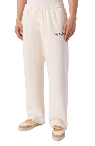 Хлопковые брюки SPORTY AND RICH кремового цвета по цене 32200 руб., арт. PA07176269WH37, фото 3 Хлопковые брюки SPORTY AND RICH, арт. PA07176269WH37, фото 3