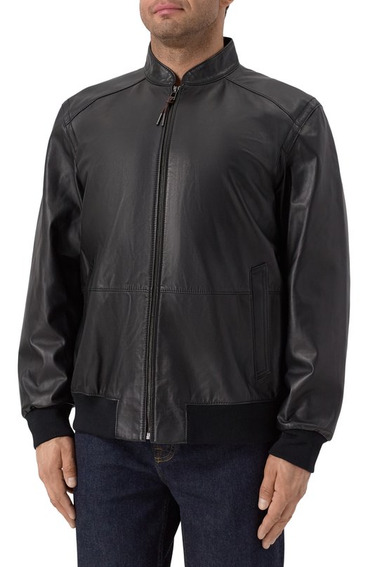 Кожаный бомбер Windsor B0RELL03-L/1300145/60 Чёрный  B0RELL03-L/1300145/60 Фото 3