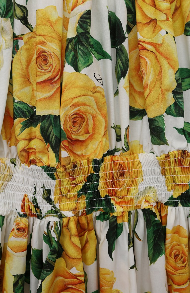 Детское хлопковое платье DOLCE & GABBANA разноцветного цвета, арт. L53DU1/HS5QR | Фото 3 (Материал внешний: Хлопок; Рукава: Короткие; Девочки Кросс-КТ: Платье-одежда; Случай: Повседневный; Ростовка одежда: 4 года | 104 см, 6 лет | 116 см, 8 лет | 128 см, 10 - 11 лет | 140 - 146см, 12 лет | 152 см, 13 - 15 лет | 158 см, 2 года | 92 см, 3 года | 98 см, 5 лет | 110 см)
