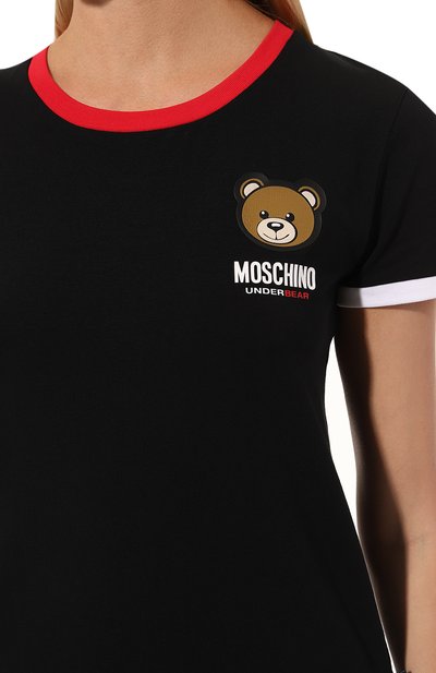 Хлопковая футболка MOSCHINO черного цвета по цене 13600 руб., арт. 232V6/V0710/4410, фото 5 Хлопковая футболка MOSCHINO, арт. 232V6/V0710/4410, фото 5
