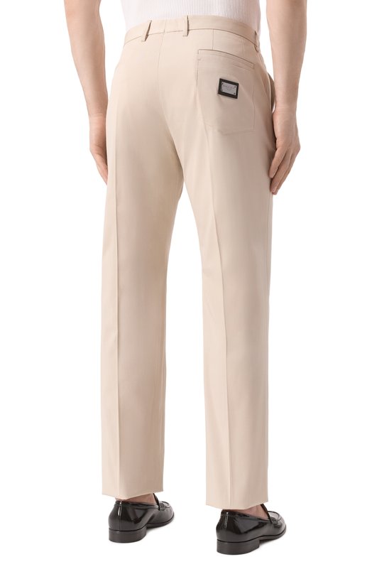 Хлопковые брюки Dolce & Gabbana GVB6ET/FUFMJ Бежевый  GVB6ET/FUFMJ Фото 4