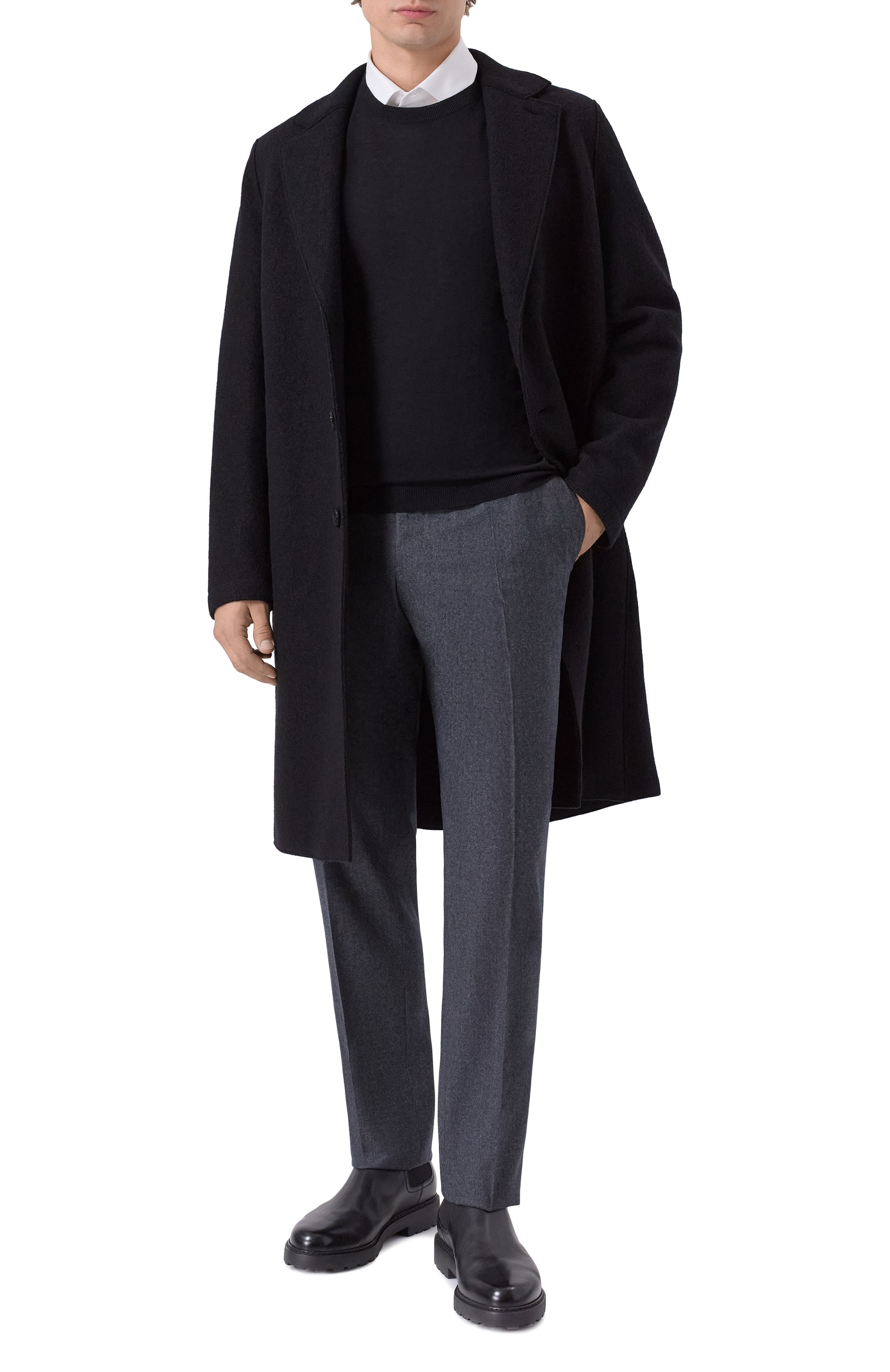 Шерстяной джемпер ANDREA CAMPAGNA черного цвета по цене 37750 руб., арт. M5625-6680, фото 2 Шерстяной джемпер ANDREA CAMPAGNA, арт. M5625-6680, фото 2