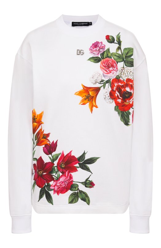 Хлопковый свитшот Dolce & Gabbana F9S50T/GDDC7 Белый F9S50T/GDDC7