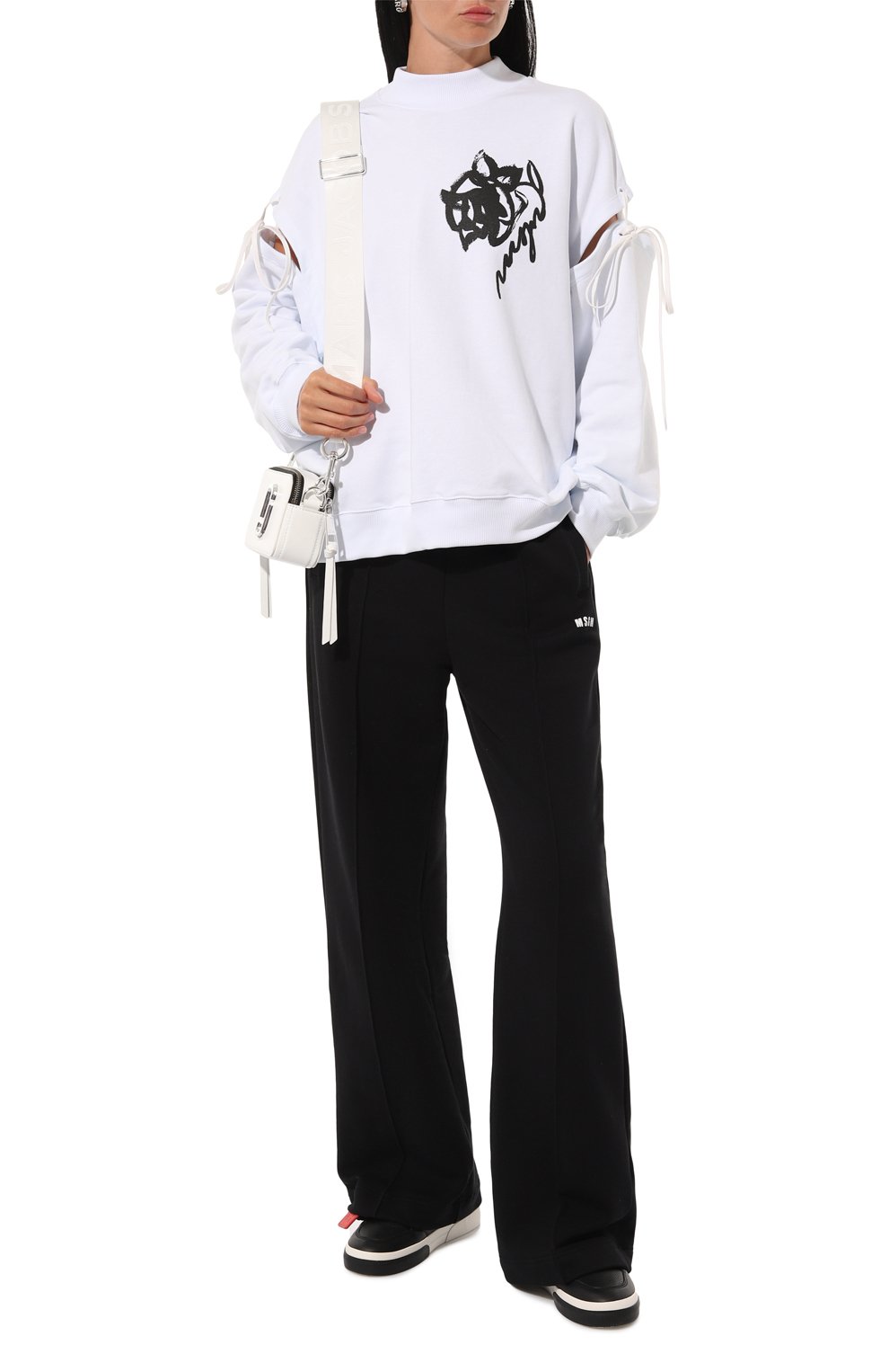 Хлопковые брюки MSGM черного цвета по цене 24950 руб., арт. 3741MDP78/247799, фото 2 Хлопковые брюки MSGM, арт. 3741MDP78/247799, фото 2