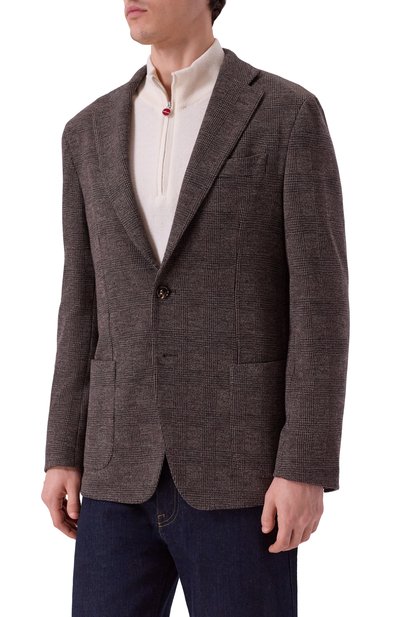 Пиджак из хлопка и шерсти ANDREA CAMPAGNA темно-коричневого цвета по цене 128500 руб., арт. BIELLA/DD106, фото 4 Пиджак из хлопка и шерсти ANDREA CAMPAGNA, арт. BIELLA/DD106, фото 4