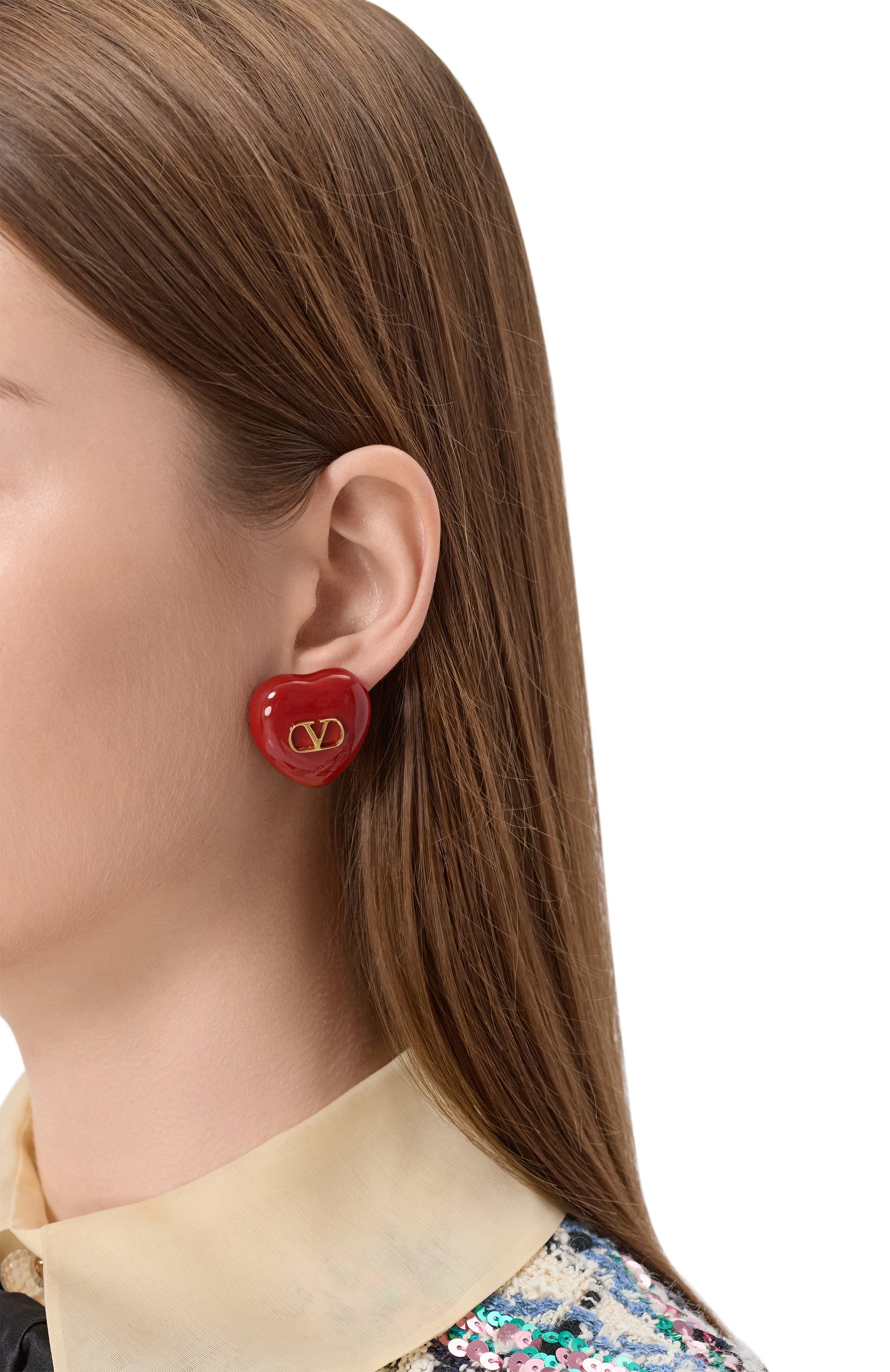 Клипсы coeur royal VALENTINO красного цвета по цене 92400 руб., арт. 6W2J0Y10MJP, фото 2 Клипсы coeur royal VALENTINO, арт. 6W2J0Y10MJP, фото 2