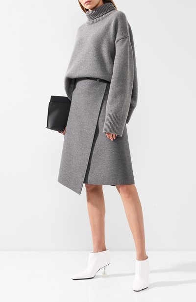 Шерстяная юбка CELINE серого цвета по цене 103000 руб., арт. 22P96360A, фото 2 Шерстяная юбка CELINE, арт. 22P96360A, фото 2