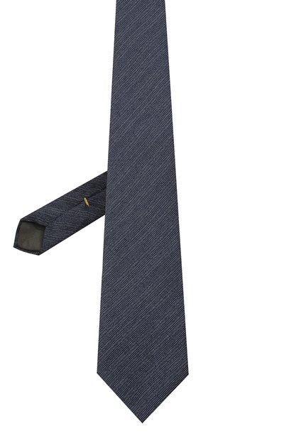 Шелковый галстук CANALI темно-синего цвета по цене 11500 руб., арт. 18/HJ03162, фото 2 Шелковый галстук CANALI, арт. 18/HJ03162, фото 2