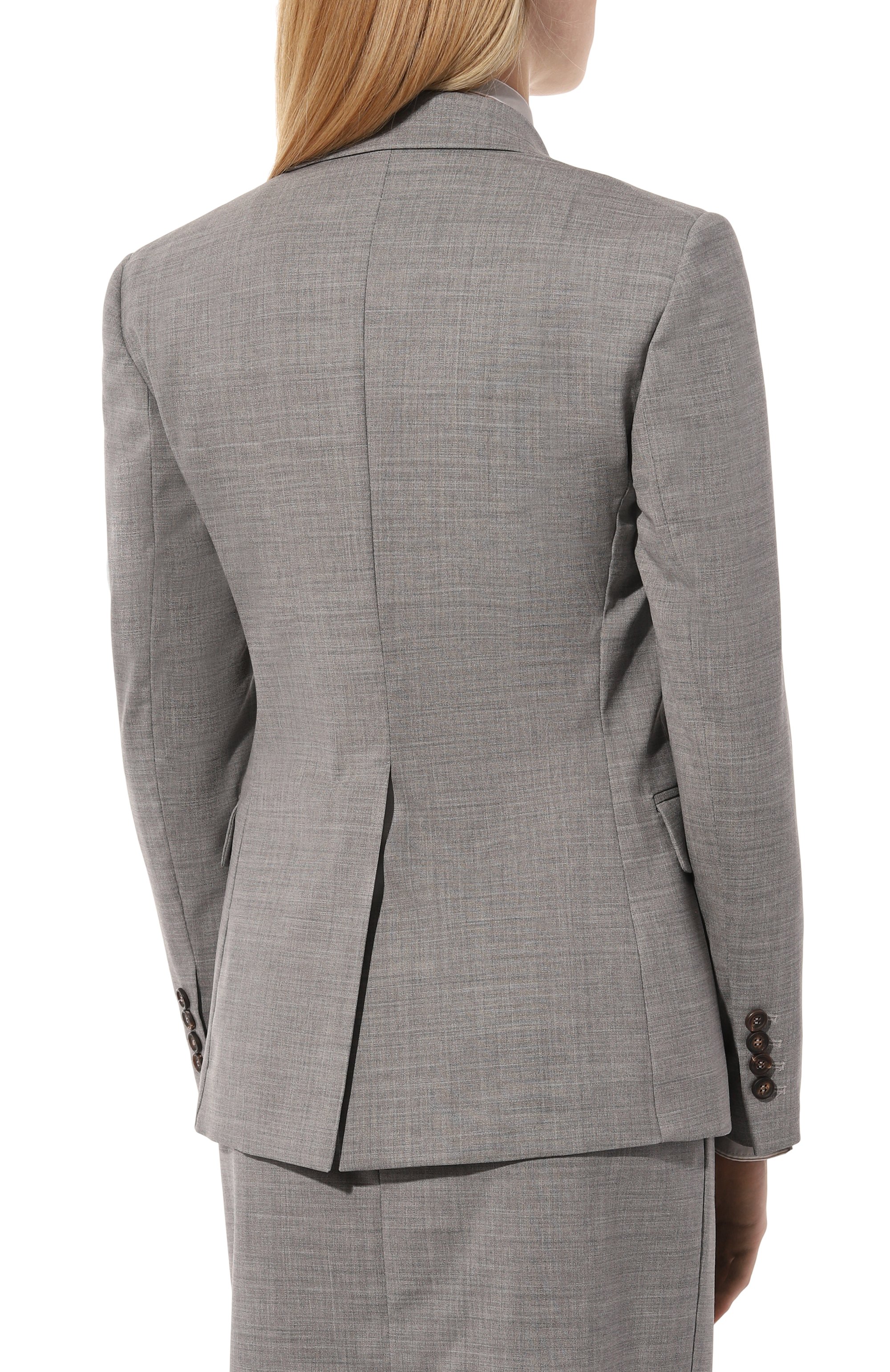 Шерстяной жакет BRUNELLO CUCINELLI серого цвета по цене 331500 руб., арт. ML1542030, фото 4 Шерстяной жакет BRUNELLO CUCINELLI, арт. ML1542030, фото 4