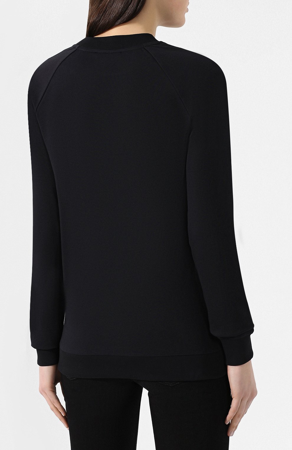 Хлопковый пуловер BALMAIN черного цвета по цене 58550 руб., арт. RF13735/I044, фото 4 Хлопковый пуловер BALMAIN, арт. RF13735/I044, фото 4