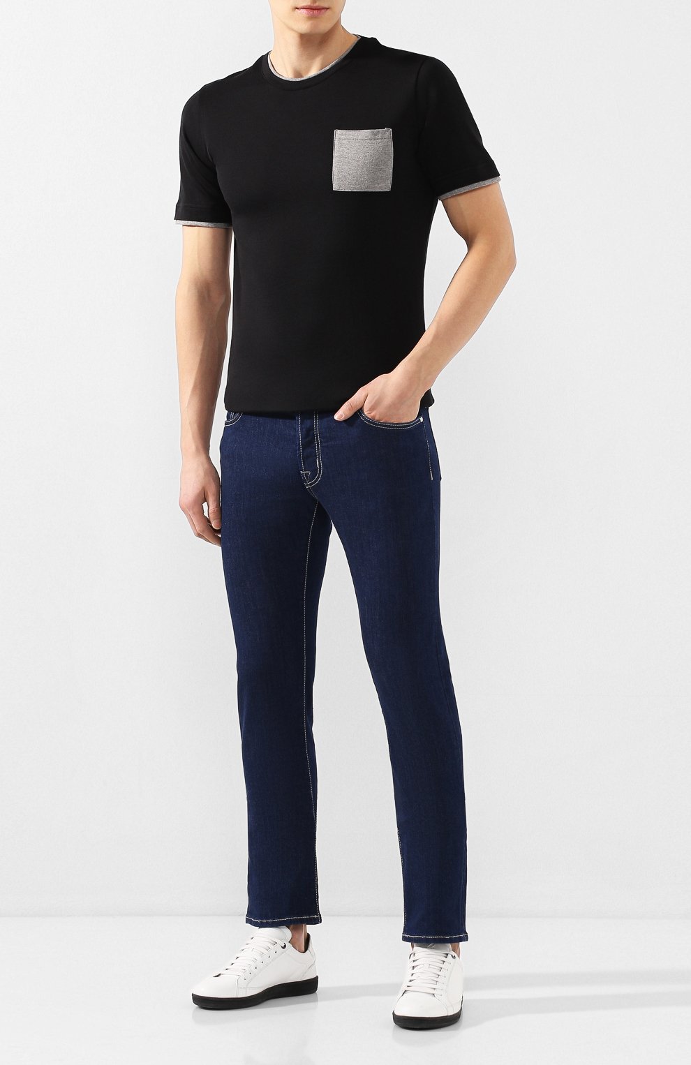 Хлопковая футболка ELEVENTY PLATINUM черного цвета по цене 15800 руб., арт. A75TSHA03 JER0A006, фото 2 Хлопковая футболка ELEVENTY PLATINUM, арт. A75TSHA03 JER0A006, фото 2