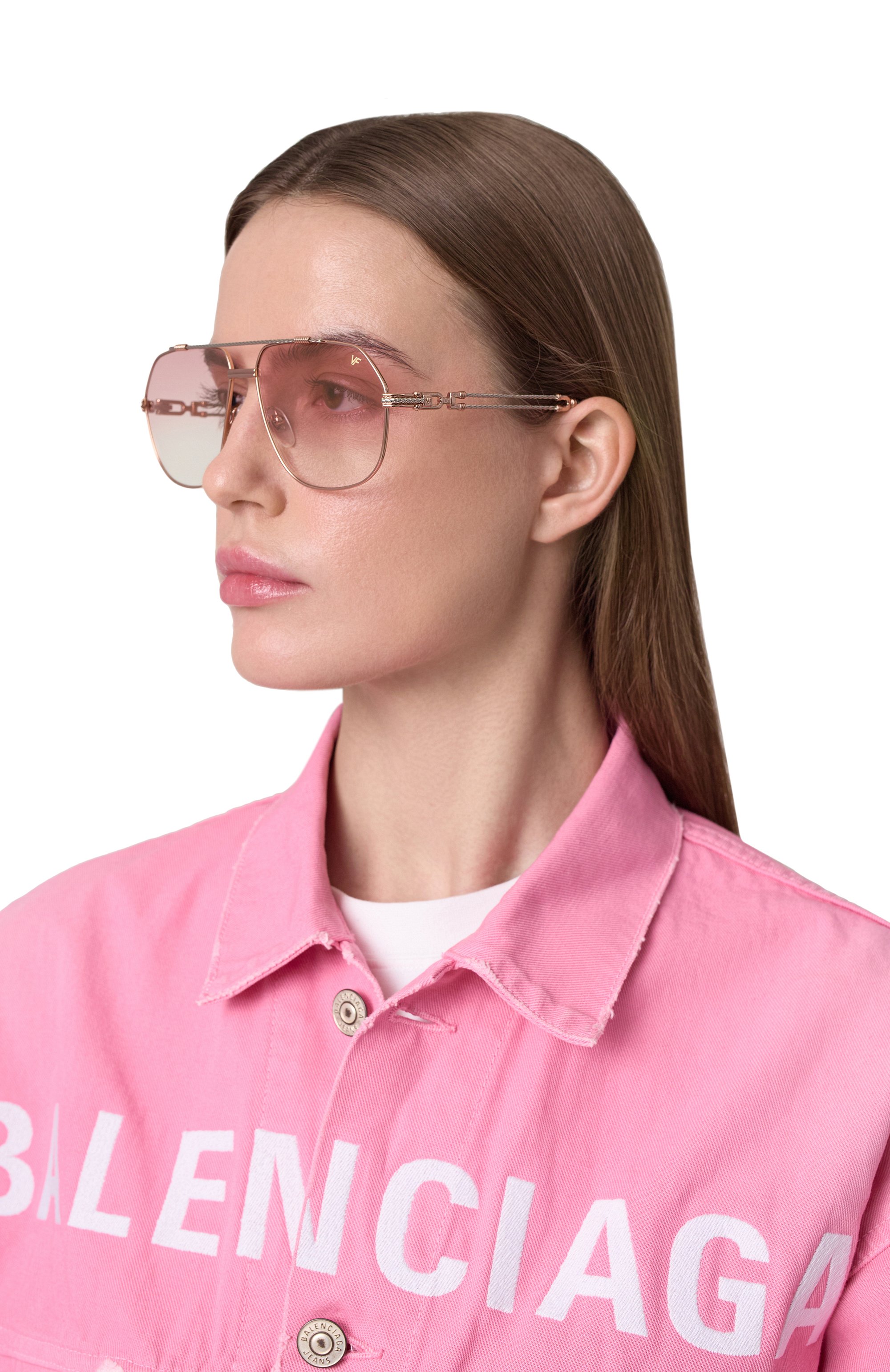 Солнцезащитные очки VINTAGE FRAMES, арт. B0SS D0UBLE R0PE 18KT TW0-T0NE G0LD/DUSTY R0SE, фото 3