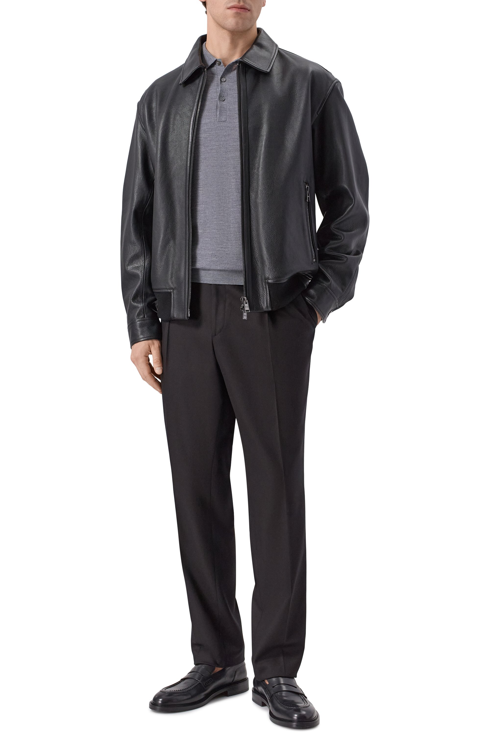 Брюки из лиоцелла и хлопка HUGO черного цвета по цене 18950 руб., арт. 50554856, фото 2 Брюки из лиоцелла и хлопка HUGO, арт. 50554856, фото 2