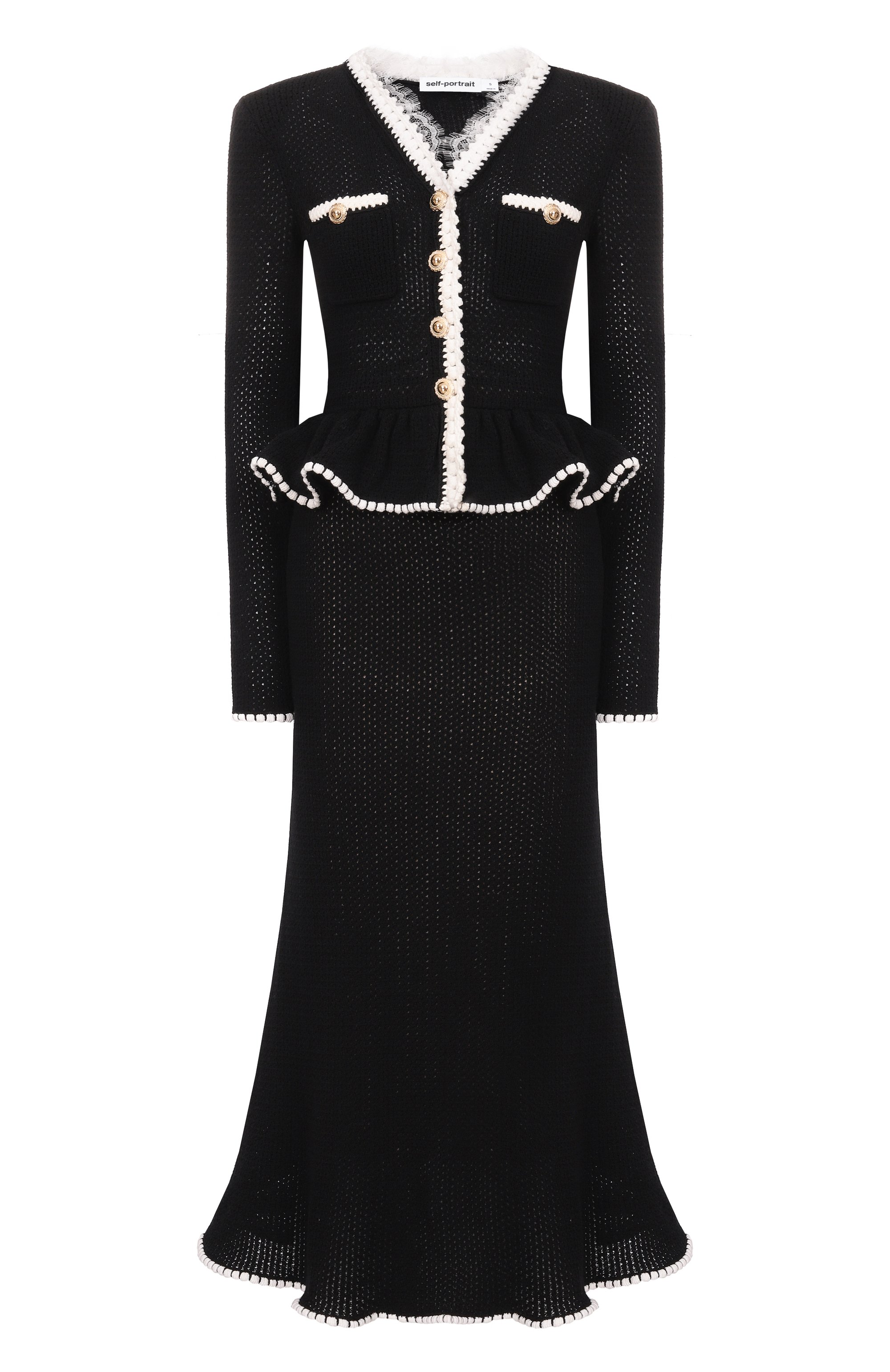 Платье из хлопка и льна SELF-PORTRAIT, арт. SS26086MB, фото 1