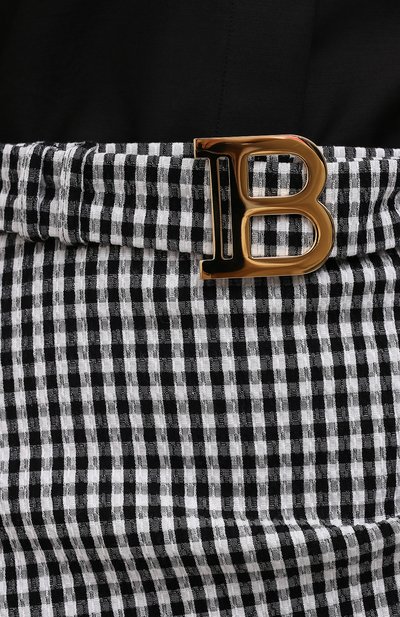 Хлопковая юбка BALMAIN черно-белого цвета по цене 142500 руб., арт. VF14315/C276, фото 5 Хлопковая юбка BALMAIN, арт. VF14315/C276, фото 5