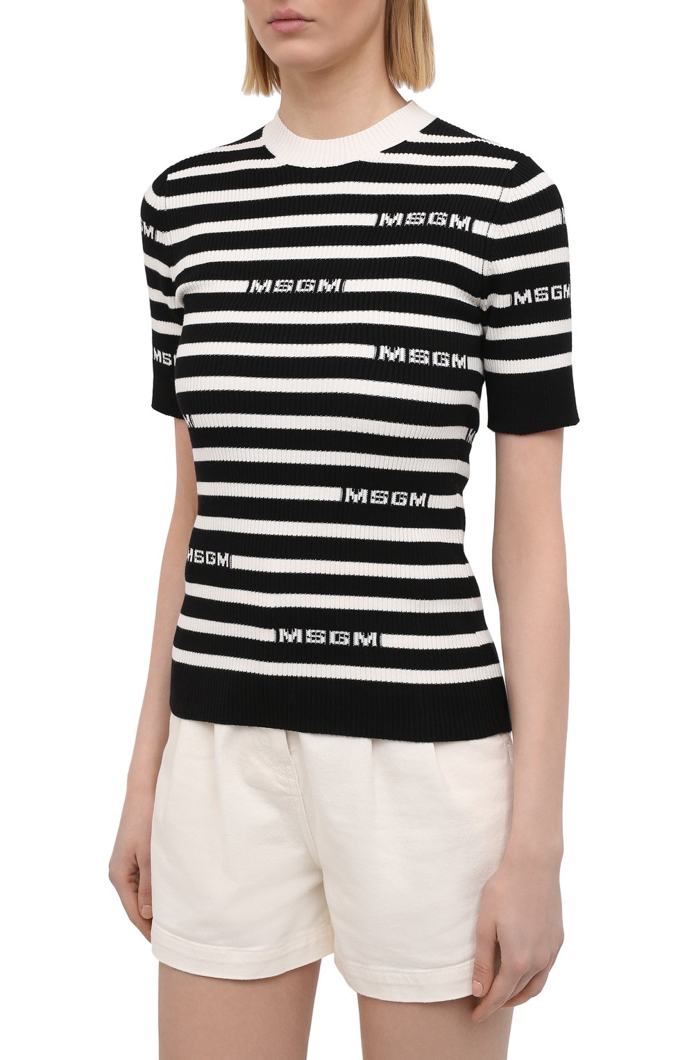 Хлопковый пуловер MSGM, арт. 3041MDM122 217289, фото 3