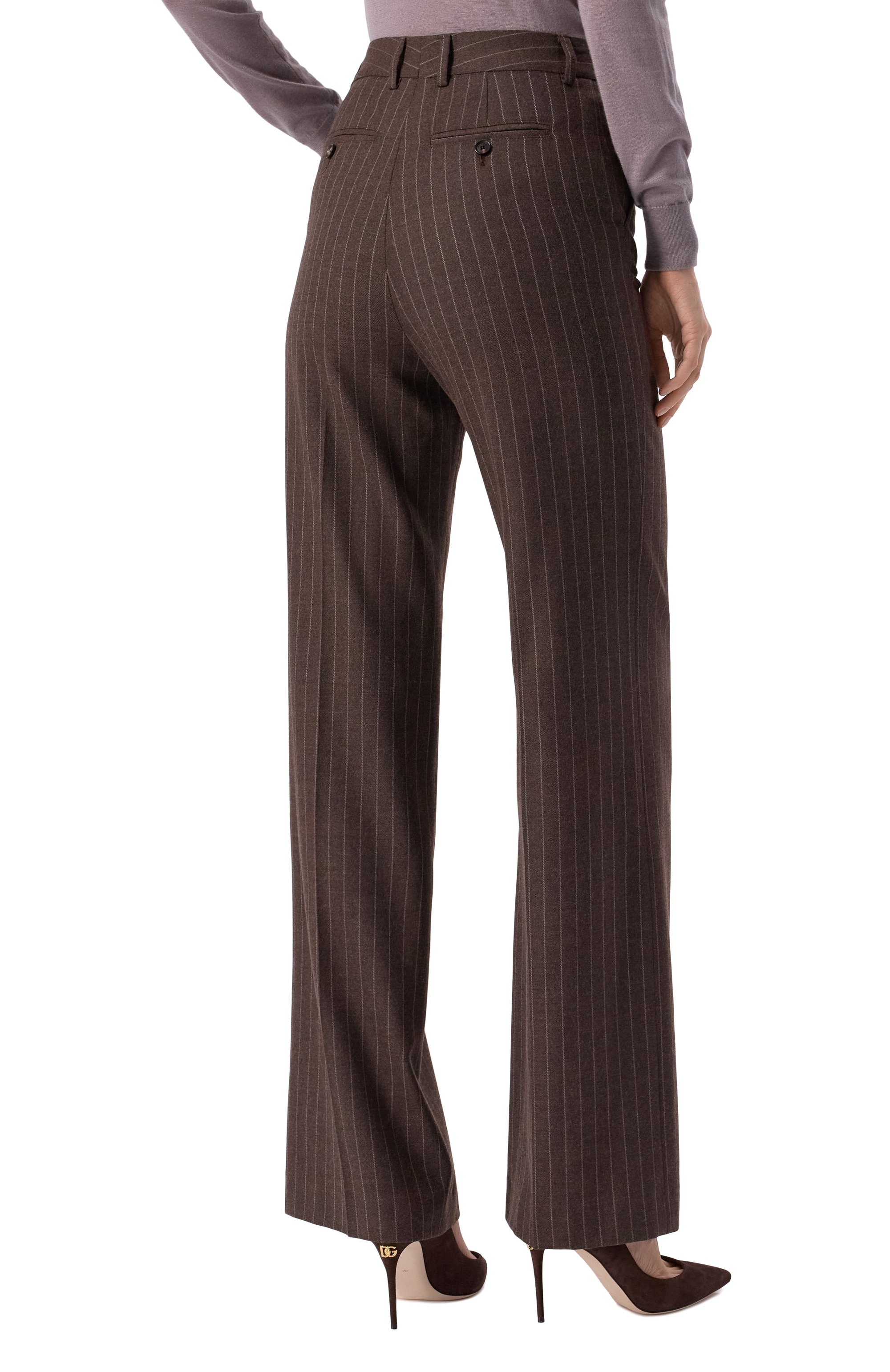 Шерстяные брюки KITON темно-коричневого цвета по цене 124000 руб., арт. D48109K0548E01, фото 4 Шерстяные брюки KITON, арт. D48109K0548E01, фото 4