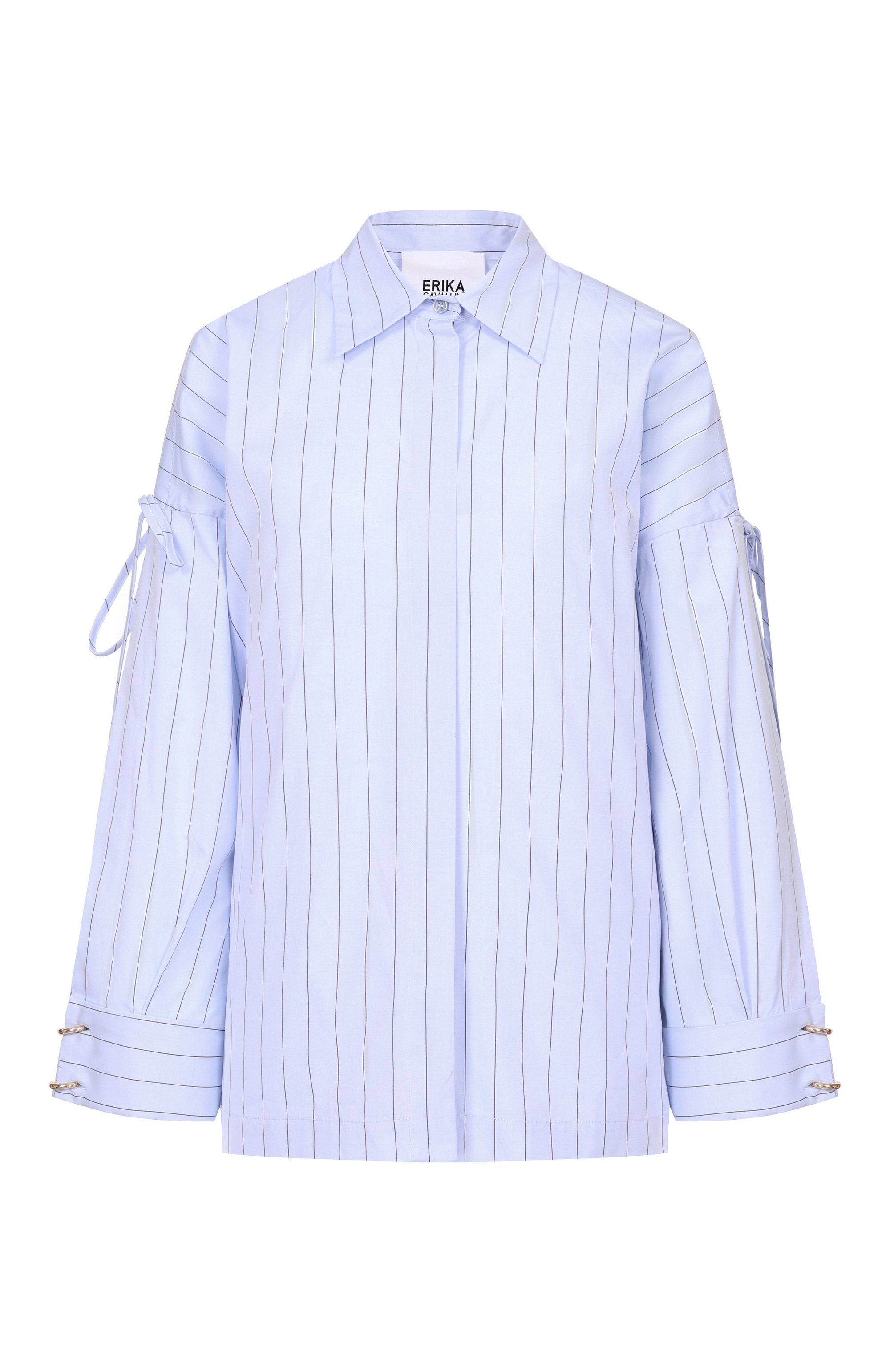 Хлопковая рубашка ERIKA CAVALLINI голубого цвета по цене 52400 руб., арт. P6SJ17, фото 1 Хлопковая рубашка ERIKA CAVALLINI, арт. P6SJ17, фото 1