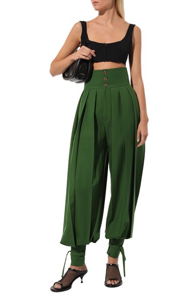 Шерстяные джоггеры GUCCI зеленого цвета по цене 360000 руб., арт. 582735 ZJW19, фото 2 Шерстяные джоггеры GUCCI, арт. 582735 ZJW19, фото 2