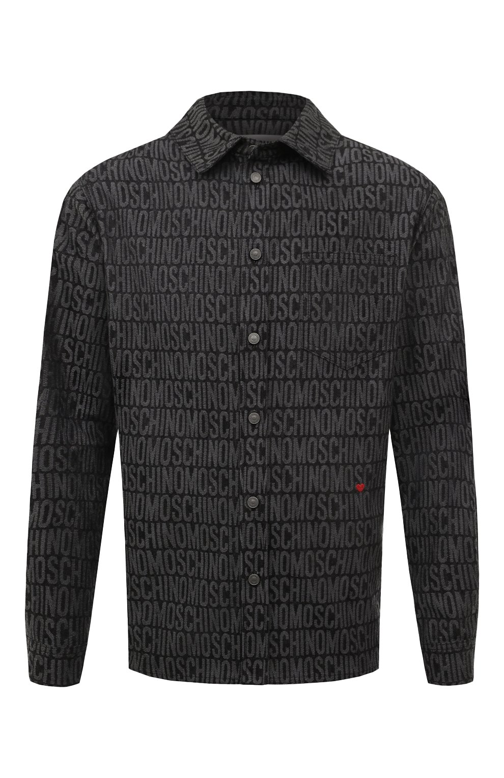 Хлопковая рубашка MOSCHINO темно-серого цвета по цене 62500 руб., арт. A0206/7623, фото 1 Хлопковая рубашка MOSCHINO, арт. A0206/7623, фото 1