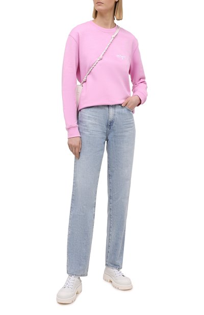 Хлопковый свитшот MSGM светло-розового цвета по цене 18350 руб., арт. 3041MDM107 217299, фото 2 Хлопковый свитшот MSGM, арт. 3041MDM107 217299, фото 2