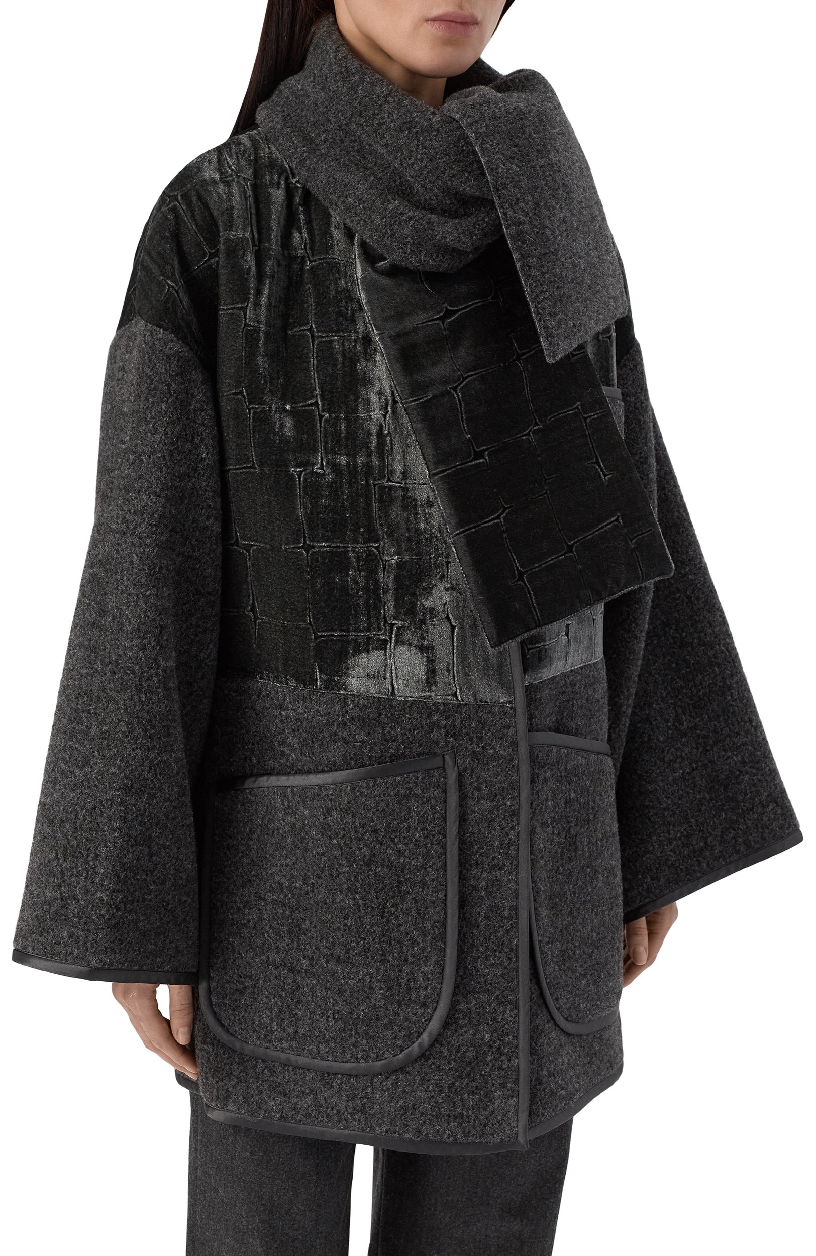 Шерстяное пальто GIORGIO ARMANI темно-серого цвета по цене 644500 руб., арт. GW003443/AF29670, фото 3 Шерстяное пальто GIORGIO ARMANI, арт. GW003443/AF29670, фото 3