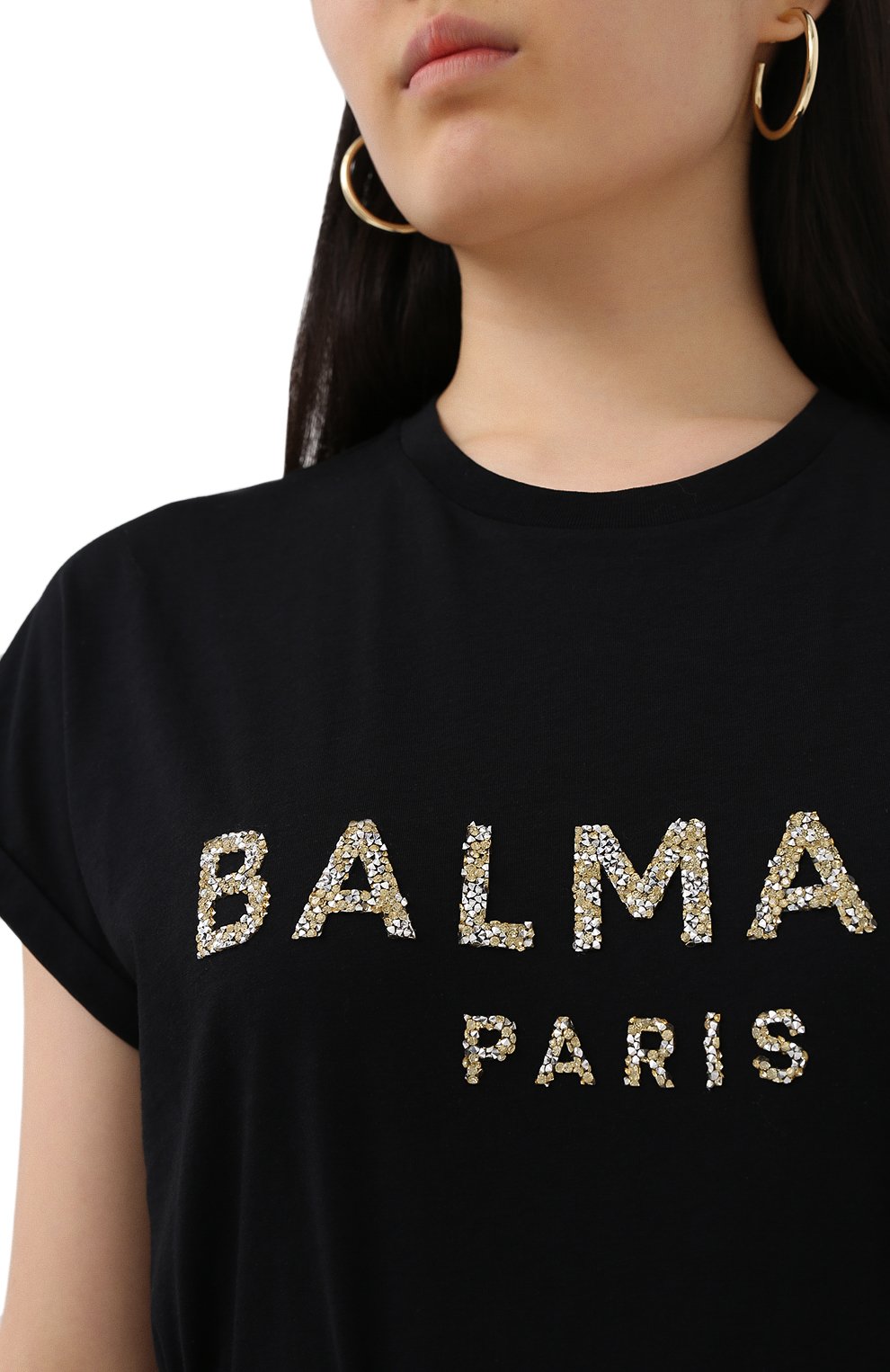 Футболка BALMAIN черного цвета по цене 58550 руб., арт. UF11351/I509, фото 5 Футболка BALMAIN, арт. UF11351/I509, фото 5