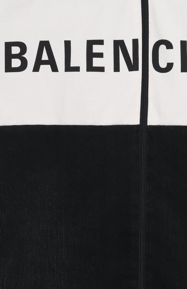 Женская комбинированная куртка BALENCIAGA черного цвета, арт. 822843/TRW58 | Фото 6 (Материал внешний: Синтетический материал; Длина (верхняя одежда): До середины бедра; Рукава: Длинные; Материал подклада: Синтетический материал; Кросс-КТ: Куртка, Ветровки; Стили: Гранж; Автоматизация состава: Проставлено; Автоматизация ТО: Проставлено)