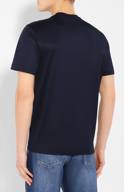 Хлопковая футболка BRIONI темно-синего цвета по цене 38800 руб., арт. UJCA0L/PZ600, фото 4 Хлопковая футболка BRIONI, арт. UJCA0L/PZ600, фото 4
